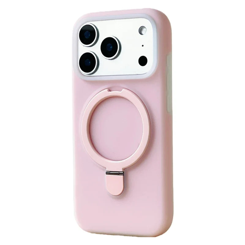 Silikonowe etui do iPhone’a z magnetycznym pierścieniem, obracane o 360°, odporne na wstrząsy, 12 kolorów, iPhone 15, 16, 17 | Sansoti