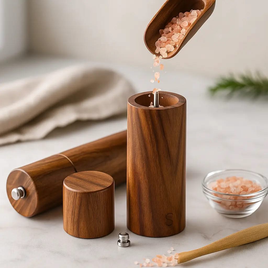 Zout en Peper Molenset Hout met Standaard Keukenaccessoire Kruiden Molen Tafel Keuken Diner Serveren | Sansoti