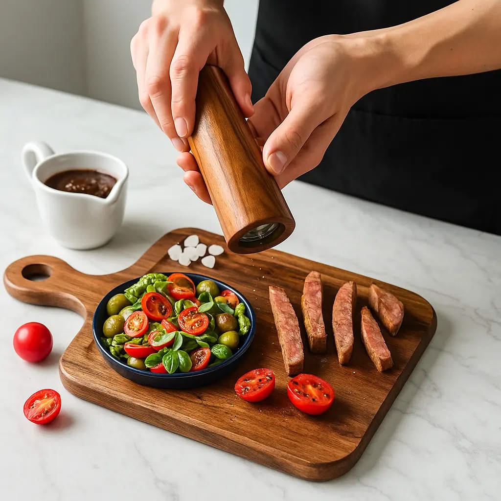 Zout en Peper Molenset Hout met Standaard Keukenaccessoire Kruiden Molen Tafel Keuken Diner Serveren | Sansoti