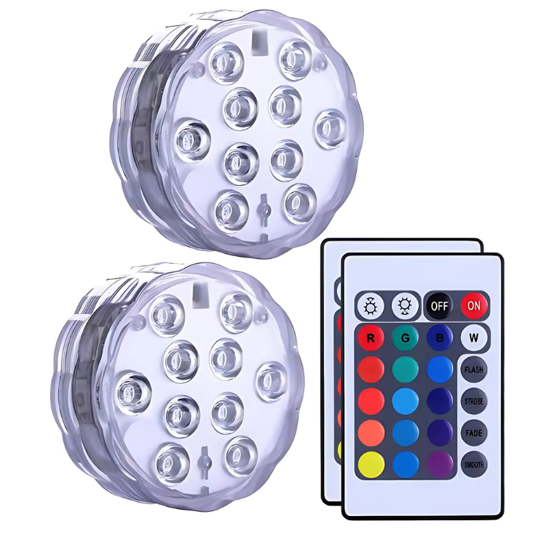 Floating LED Underwater Lights 16 Colors with Remote Control for Pool and Pond Decorative Ambient Lighting | Sansoti