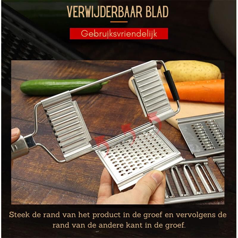 Groentesnijder met Ergonomische Greep en Multifunctionele Messen voor Efficiënt Keukenwerk | Sansoti