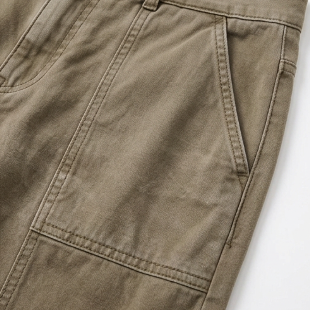 Utility Pantalon Hoge Taille Taps Toelopend met Geplooid Enkelboord Casual Werkbroek | Sansoti