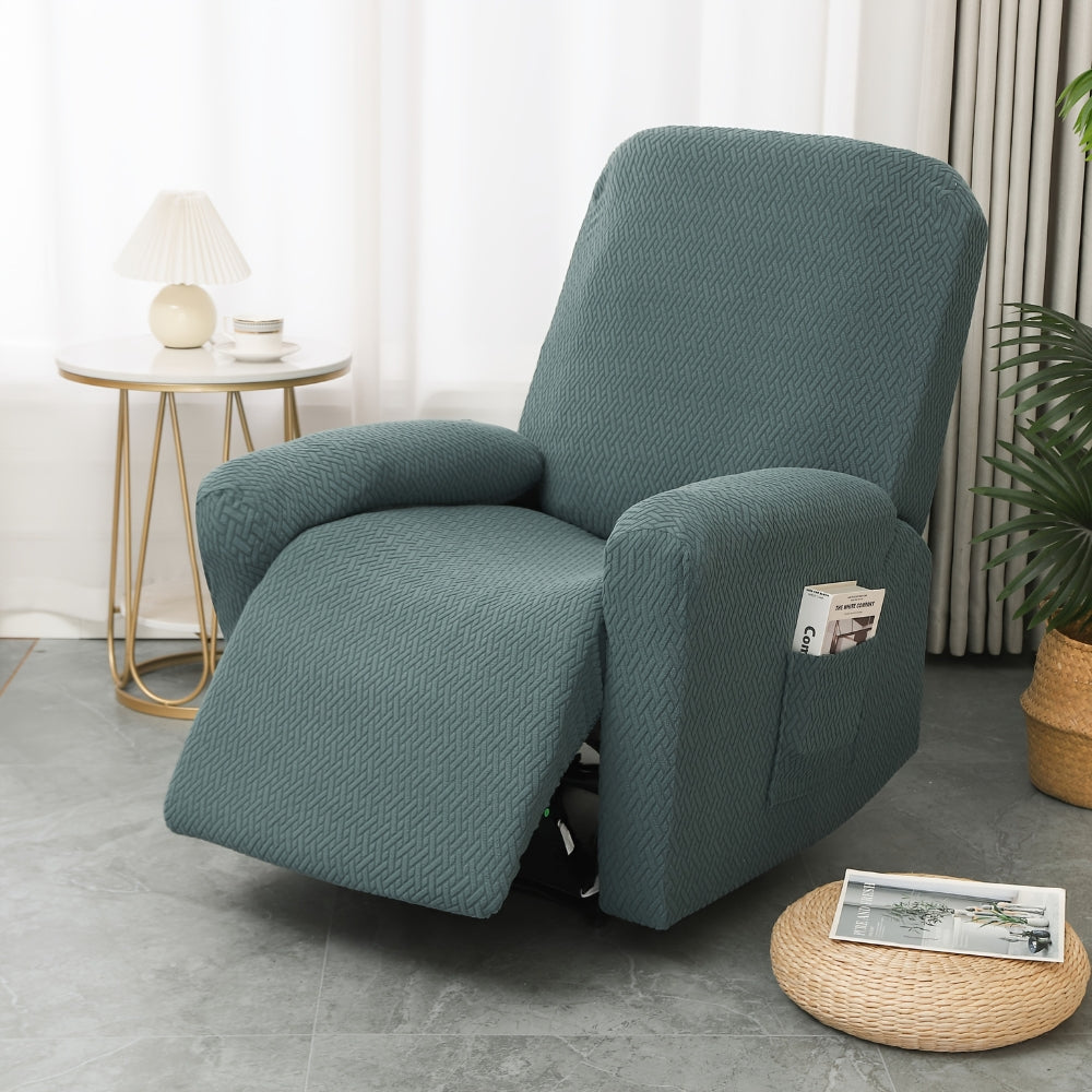 Recliner Hoes met Zijvak – Zachte Beschermhoes voor Relaxstoel Loungestoel Fauteuil Verstelbare Stoel 1-persoons Zwart Grijs Crème Beige | Sansoti
