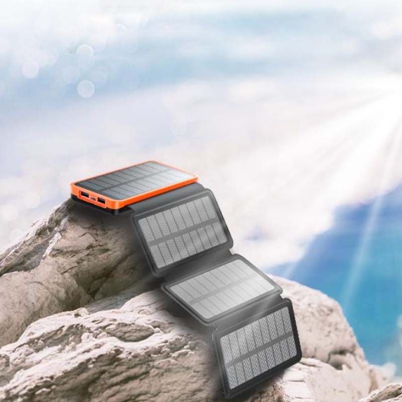 Power Bank 25000mAh Portable USB-C Solar Panel Charger Outdoor Fast Charging Camping Adventure Hiking Travel | Sansoti