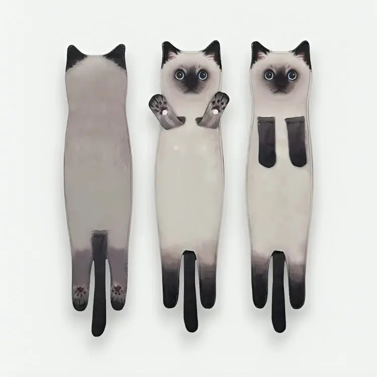 Decoratieve Handdoek met Kattenprint 60×15cm Microvezel Ophangbaar voor Keuken Badkamer | Sansoti