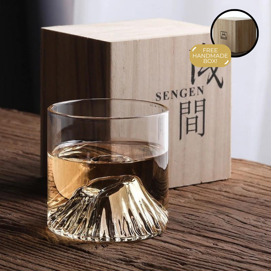 Handgemaakt Whiskyglas met Vulkaankrater Bodem 200ml Hittebestendig Glas Japanse Ambacht Premium Whisky Glas | Sansoti