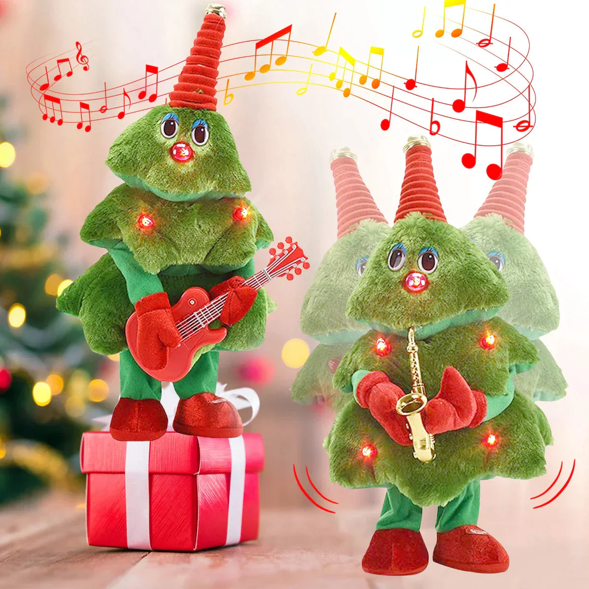 Dansende Kerstboom Knuffel met Muziek en Beweging - Groen Pluche Speelgoed - 35cm Interactieve Kerstdecoratie - Zingende Boom voor Kinderen en Volwassenen | Sansoti
