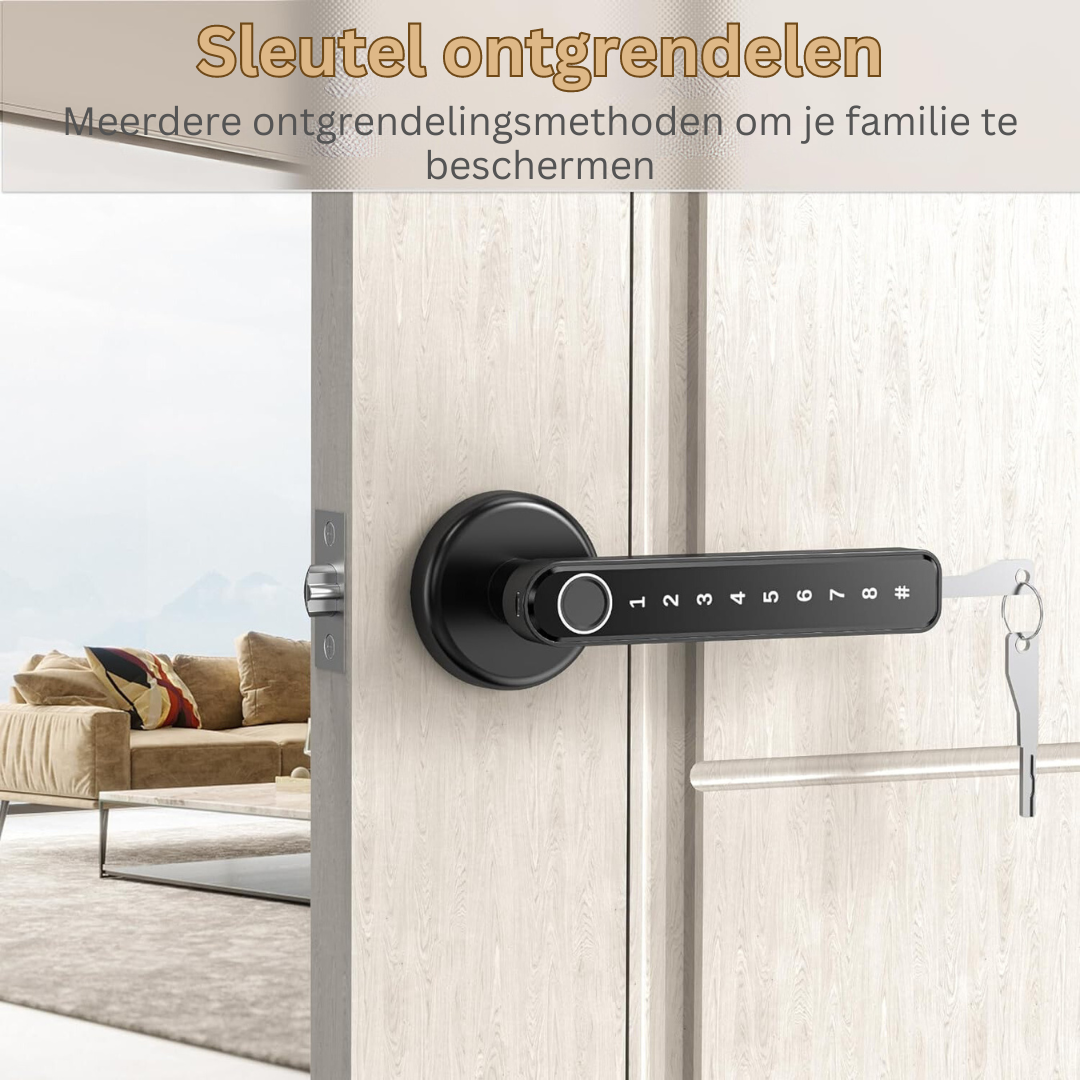 Slimme Deurslot met Vingerafdrukscanner – Geautomatiseerde Toegangsbeveiliging voor Modern Wonen | Sansoti