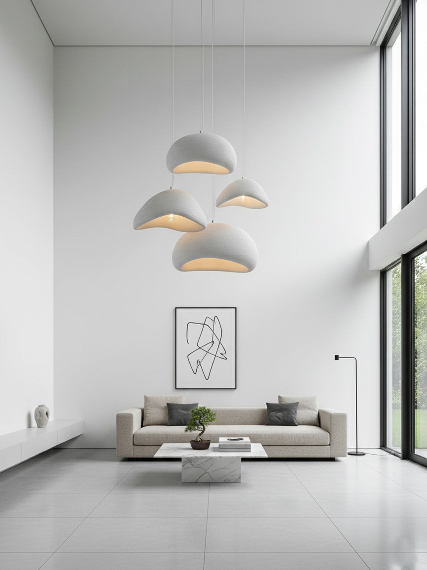Hanglamp Koepelvorm Polystyreen Grijs Wit Zes Maten E26 E27 Fitting Verstelbare Kabel 150cm Scandinavisch Design Huiskamer Keuken Eethoek Dimbaar | Sansoti
