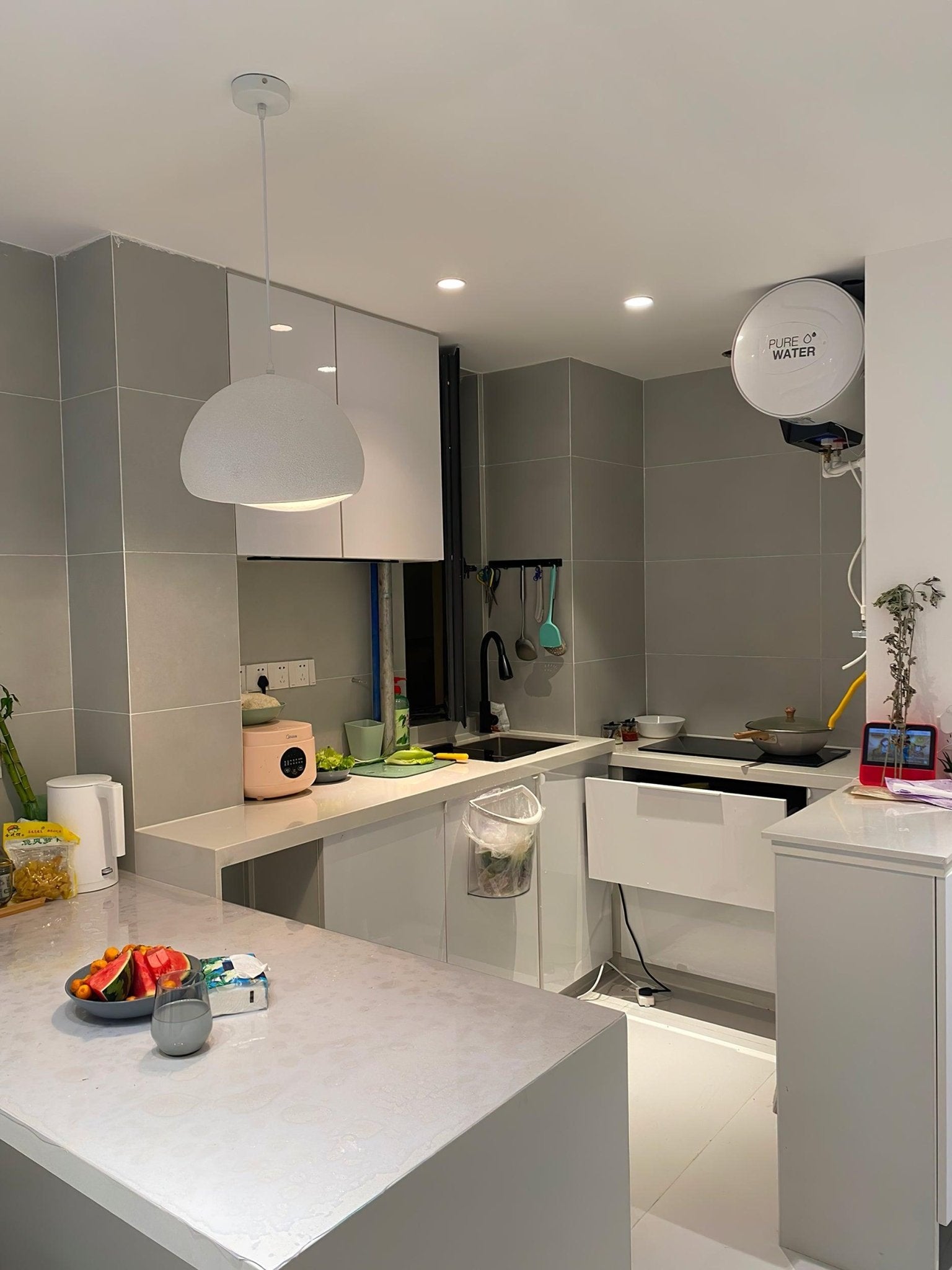 Hanglamp Koepelvorm Polystyreen Grijs Wit Zes Maten E26 E27 Fitting Verstelbare Kabel 150cm Scandinavisch Design Huiskamer Keuken Eethoek Dimbaar | Sansoti