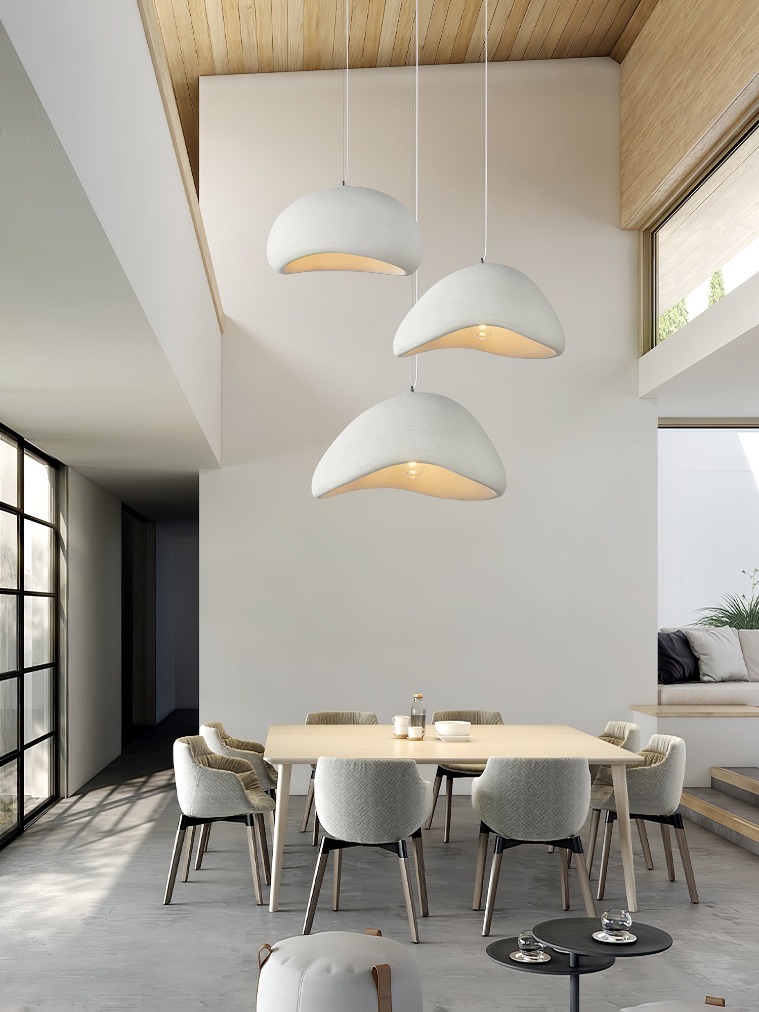 Hanglamp Koepelvorm Polystyreen Grijs Wit Zes Maten E26 E27 Fitting Verstelbare Kabel 150cm Scandinavisch Design Huiskamer Keuken Eethoek Dimbaar | Sansoti