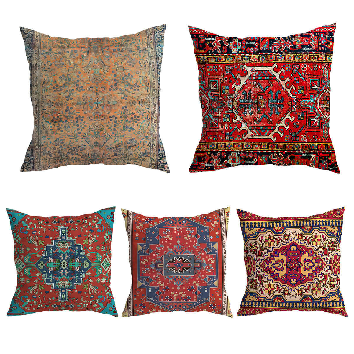 Kilim Kussenhoes 45x45 cm – Zachte Pluche met Uniek Patroon voor de Woonkamer | Sansoti