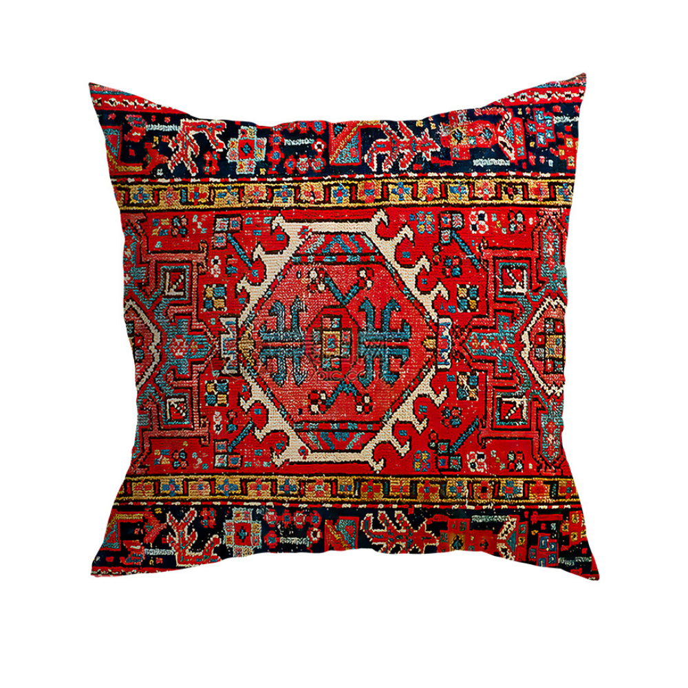 Kilim Kussenhoes 45x45 cm – Zachte Pluche met Uniek Patroon voor de Woonkamer | Sansoti