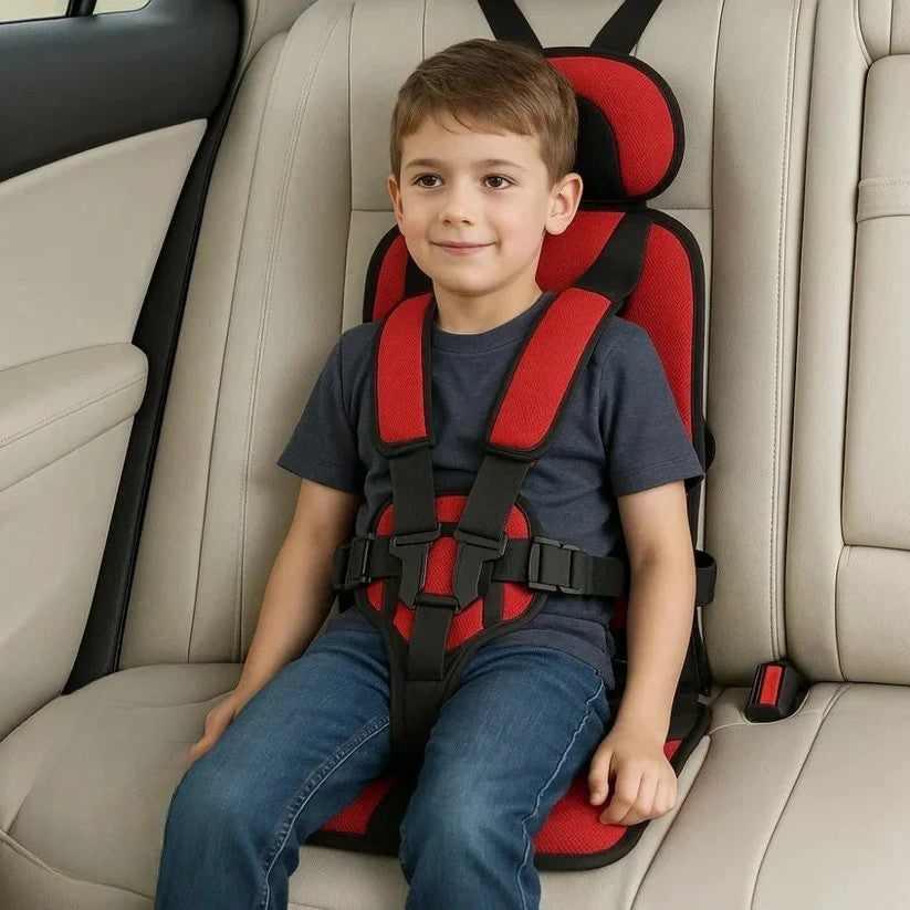 Opvouwbare Kinderzitje Reisstoeltje Zwart met Vijfpuntsgordel | Compact voor Taxi Mietwagen en Vakantie Onderweg met Kinderen | Sansoti