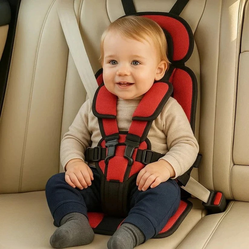 Opvouwbare Kinderzitje Reisstoeltje Zwart met Vijfpuntsgordel | Compact voor Taxi Mietwagen en Vakantie Onderweg met Kinderen | Sansoti