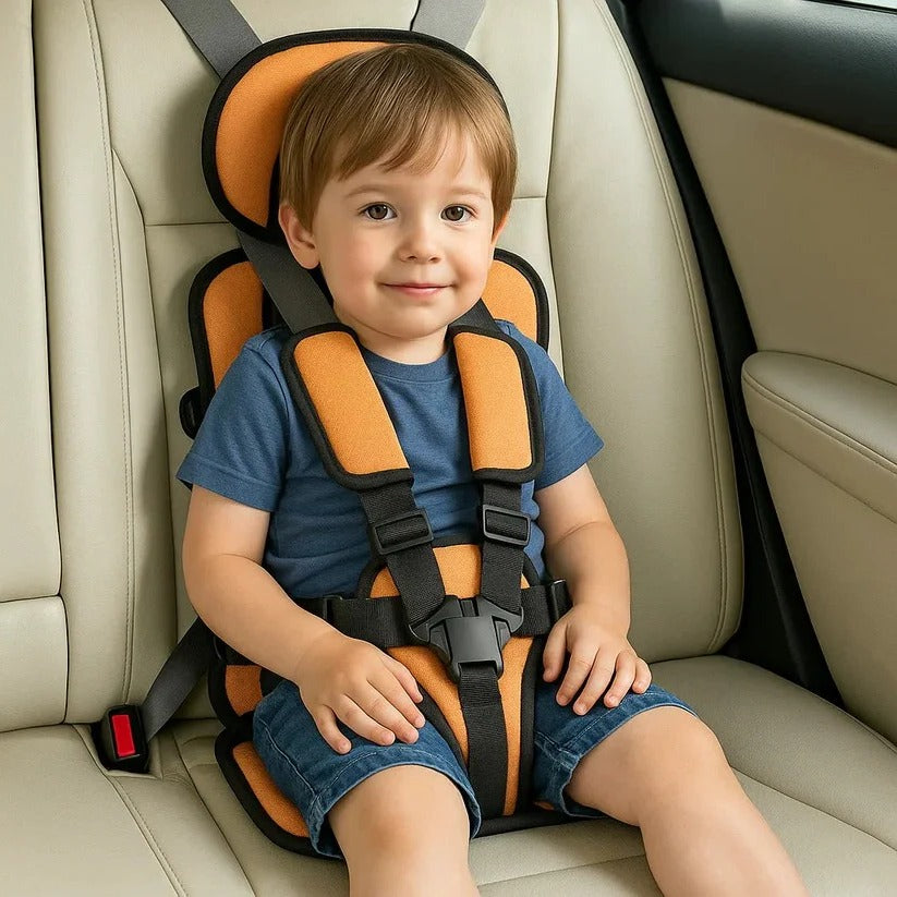 Opvouwbare Kinderzitje Reisstoeltje Zwart met Vijfpuntsgordel | Compact voor Taxi Mietwagen en Vakantie Onderweg met Kinderen | Sansoti