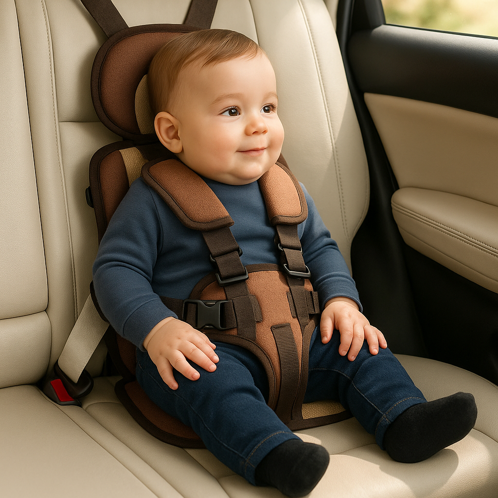 Kinderzitje Auto Met 5-Puntsgordel Draagbaar Polyester Katoen Tot 60kg | Sansoti