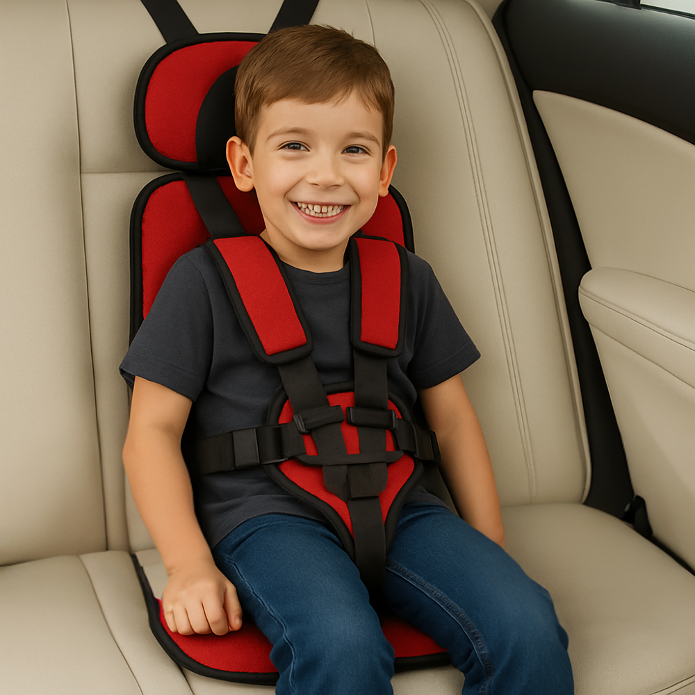 Kinderzitje Auto Met 5-Puntsgordel Draagbaar Polyester Katoen Tot 60kg | Sansoti
