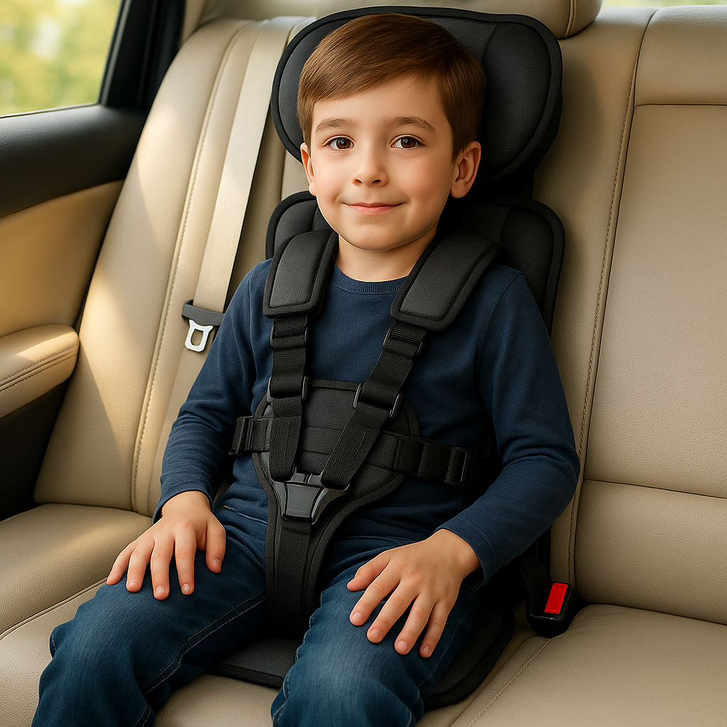 Kinderzitje Auto Met 5-Puntsgordel Draagbaar Polyester Katoen Tot 60kg | Sansoti