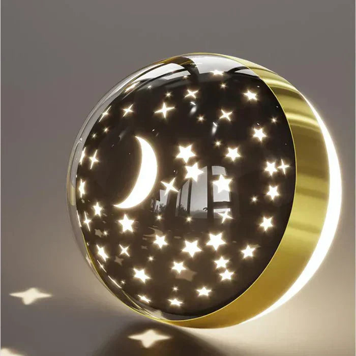 Wandlamp Kinderkamer Astronaut LED Goud Sterren Maan Nachtlamp Jongens Meisjes Babykamer Wandlicht Ruimtevaart Sfeerlamp | Sansoti