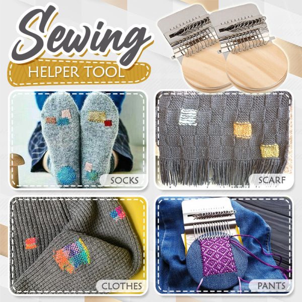 Handweefraampje voor Kledingsherstel Stopwerk Textielreparatie Mini Weeftool Creatieve Handwerken Duurzaam Upcycling Geen Naaimachine Nodig | Sansoti