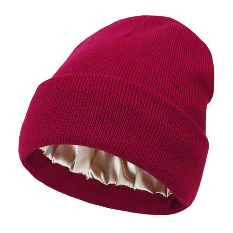 Zijden Wintermuts Dames Wol Voering Haarbescherming Ademend Windbestendig Warm Winteraccessoire Mode | Sansoti