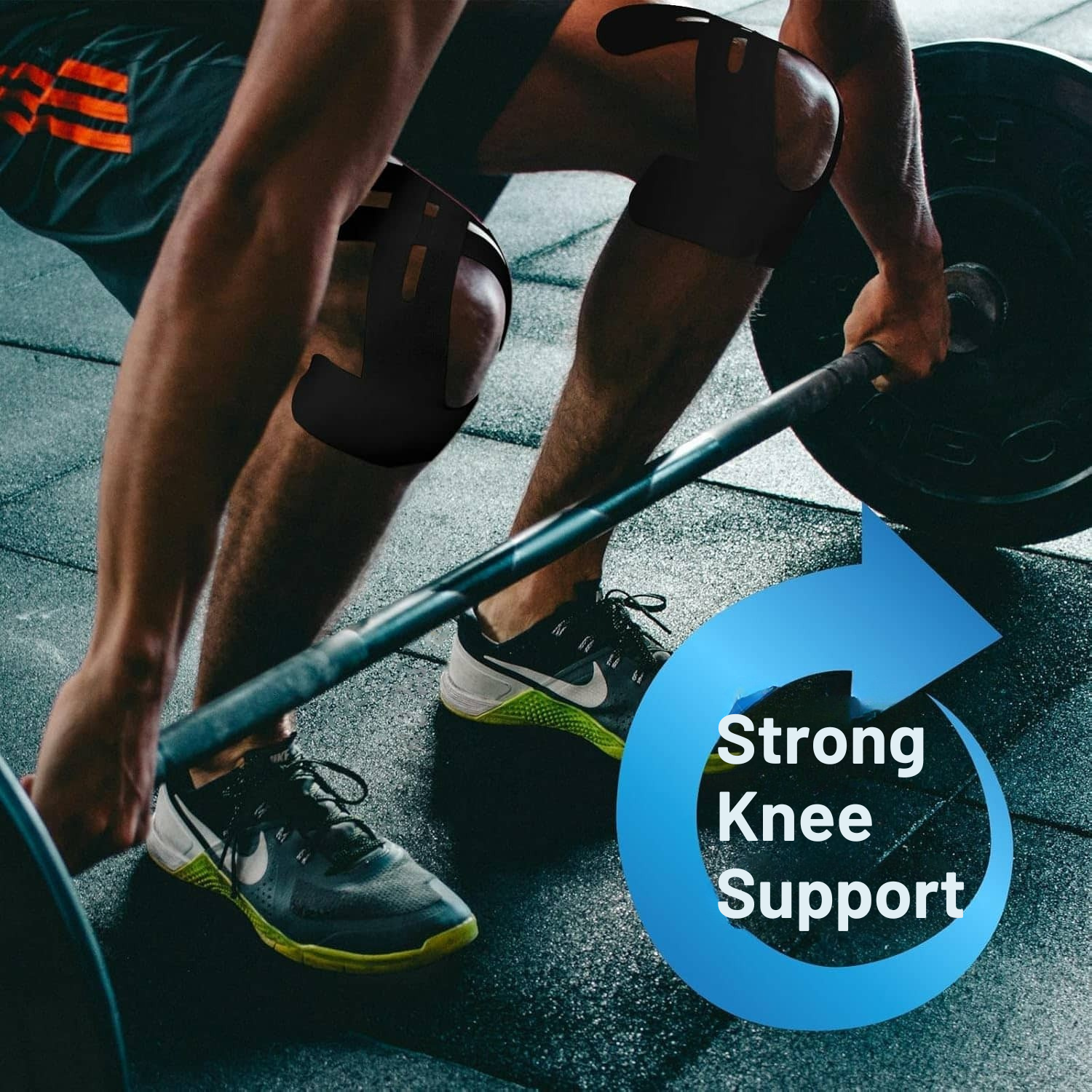 Kniebandage Voorgeknipte Kinesio Tape Zwart Sport Knieondersteuning | Flexibel Ademend Waterdicht | Sansoti