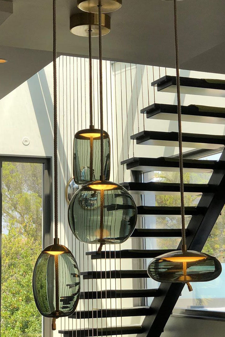 Handgeblazen Glazen Hanglamp Modern Design – Glas en Metaal – Instelbare Kabel 150cm – Geïntegreerde LED – 4 Modellen & Kleuropties | Sansoti