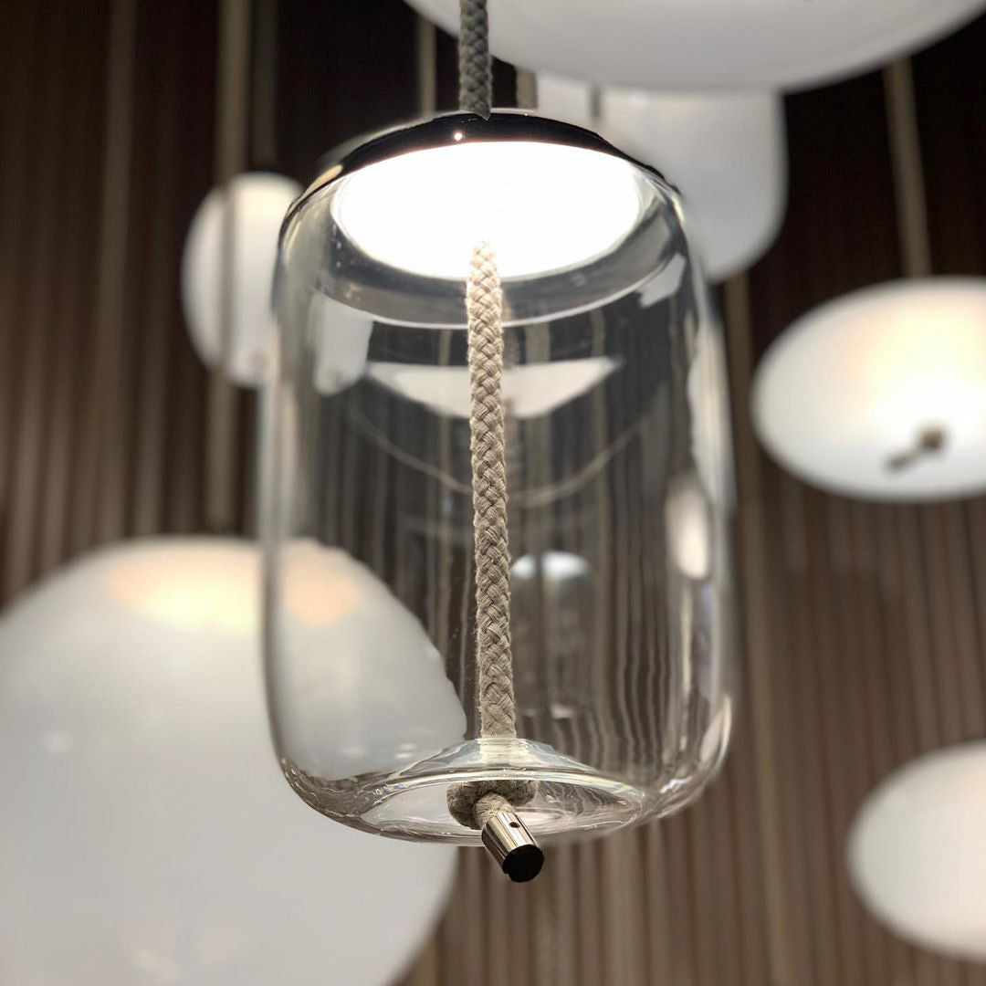 Handgeblazen Glazen Hanglamp Modern Design – Glas en Metaal – Instelbare Kabel 150cm – Geïntegreerde LED – 4 Modellen & Kleuropties | Sansoti