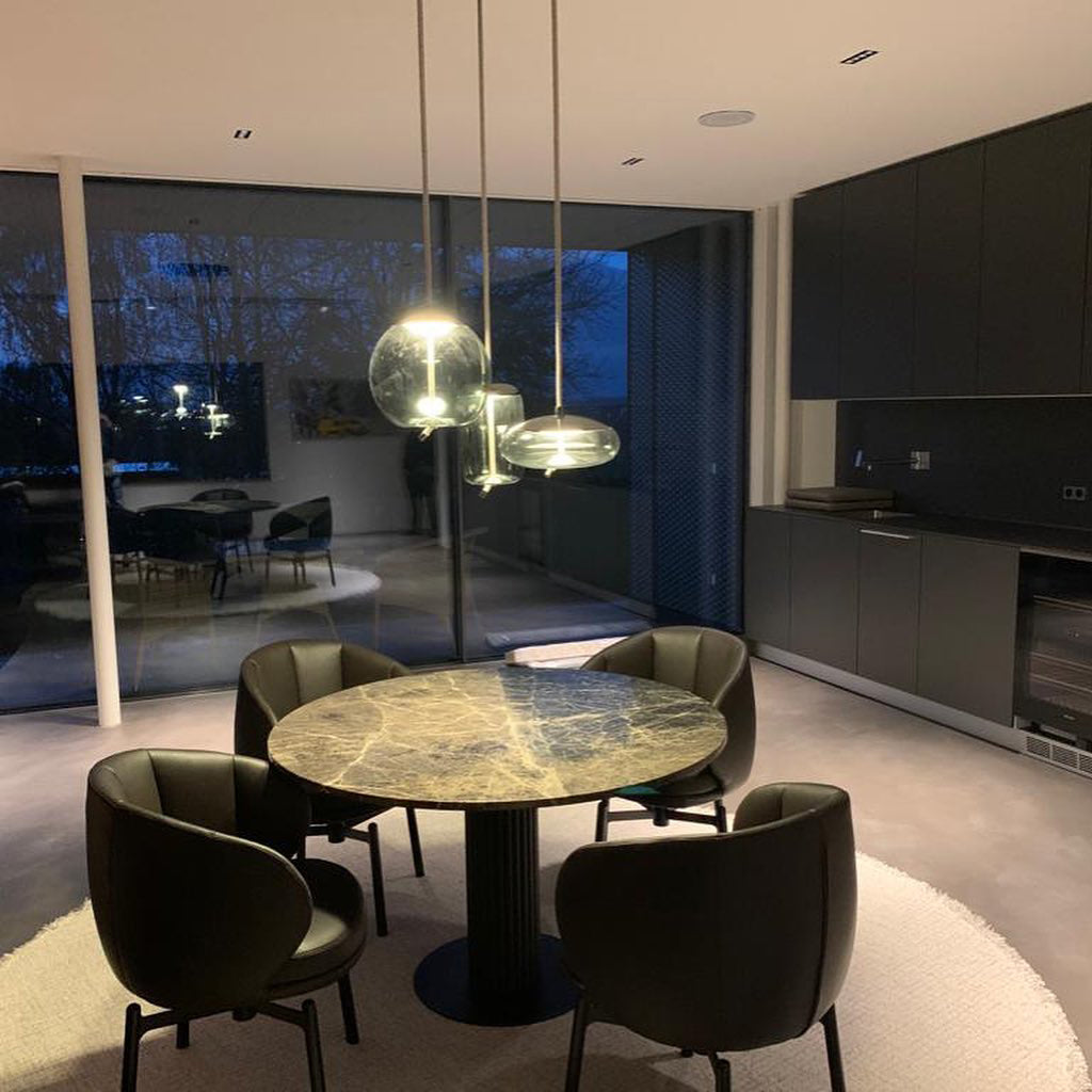 Handgeblazen Glazen Hanglamp Modern Design – Glas en Metaal – Instelbare Kabel 150cm – Geïntegreerde LED – 4 Modellen & Kleuropties | Sansoti