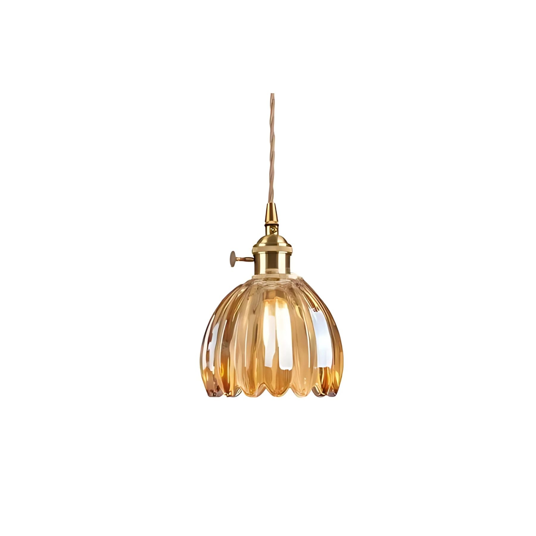 Hanglamp Glas E27 Amber Tulpvorm Retro Eettafel Woonkamer Hal Vintage Glazen Hanglamp Sfeerverlichting | Sansoti