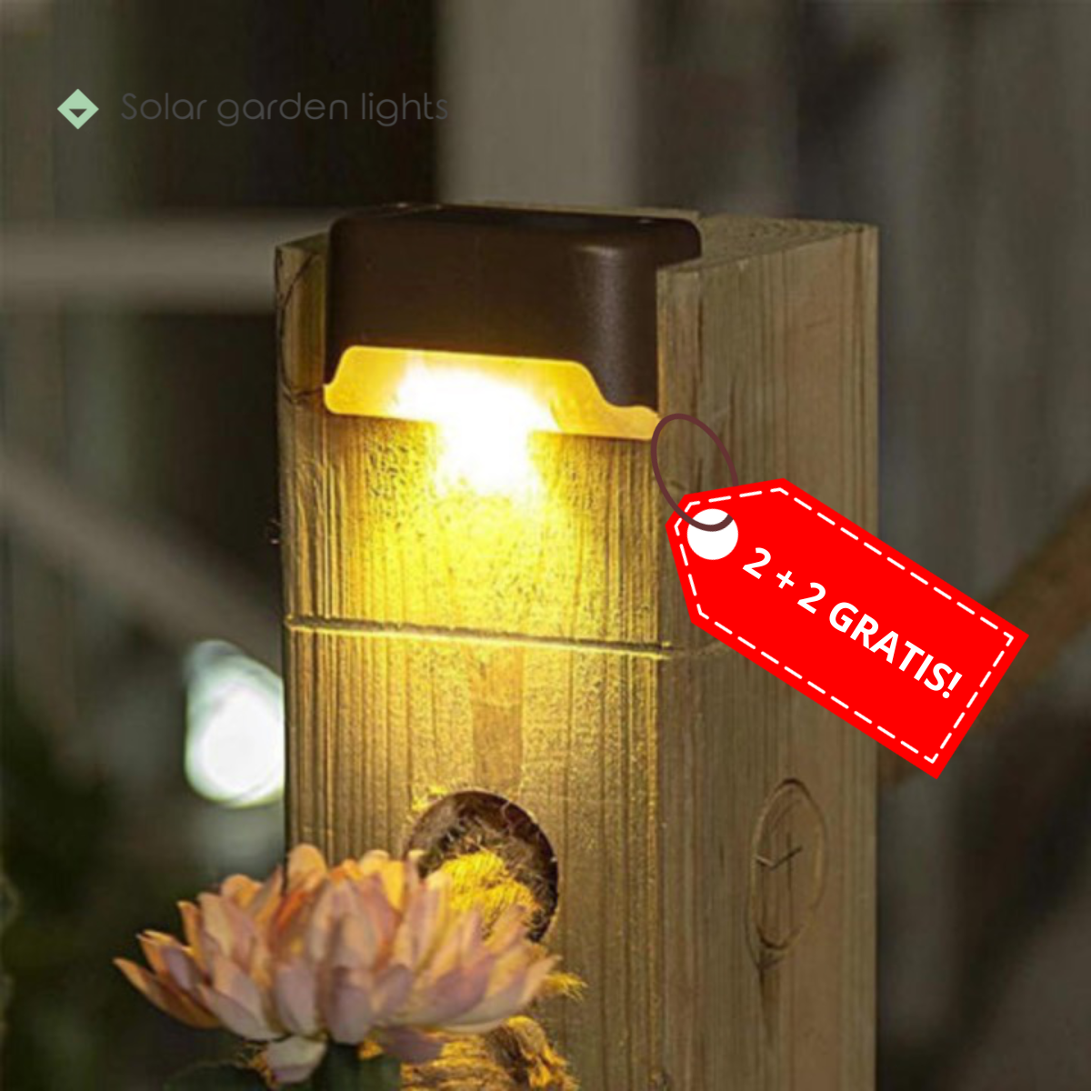 Zonne-energie Wandlamp Tuinverlichting LED Buitenlamp Waterdicht Terrasverlichting zonder Bedrading | Sansoti