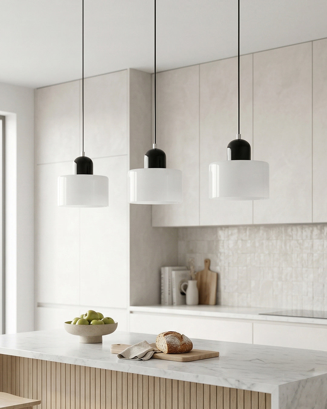 KORA Glazen Hanglamp | Bauhaus-Design Geometrisch Licht | Verstelbaar | E27 | Scandinavisch Interieur Verlichting | Sansoti
