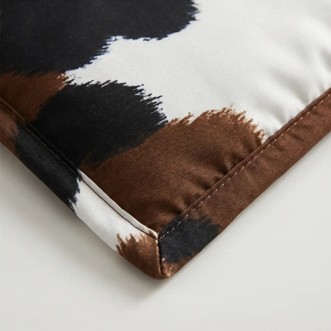 Dekbedovertrek Set met Koeienprint Western Stijl Bruin Zwart Wit Polyester 90gsm voor 1-persoons tot Kingsize Bed | Sansoti