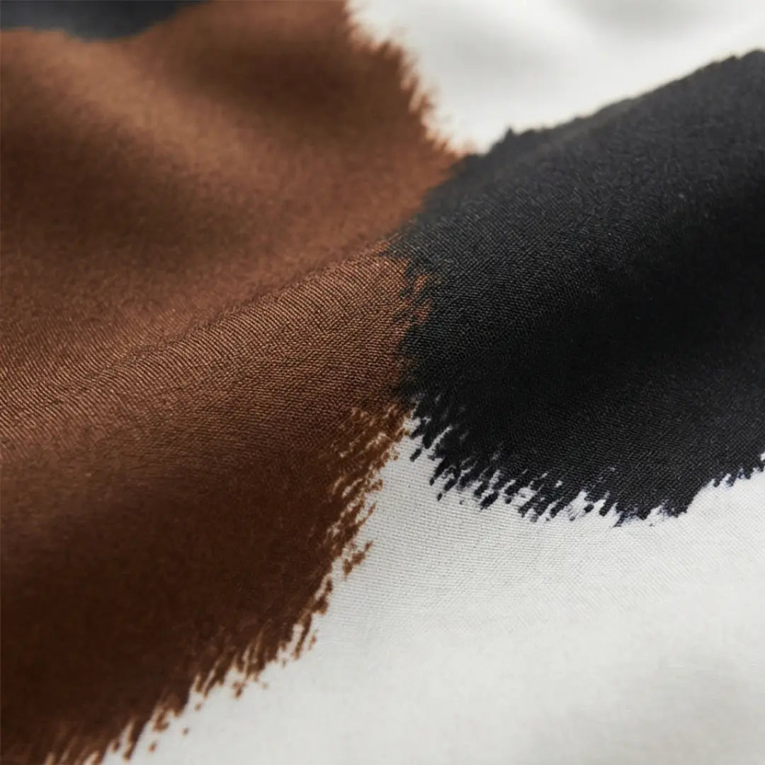Dekbedovertrek Set met Koeienprint Western Stijl Bruin Zwart Wit Polyester 90gsm voor 1-persoons tot Kingsize Bed | Sansoti