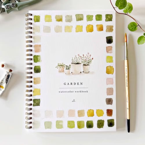 Watercolor Painting Book with Stencils and Paint Set for Beginners Adults Children Creative Hobby Drawing | Sansoti