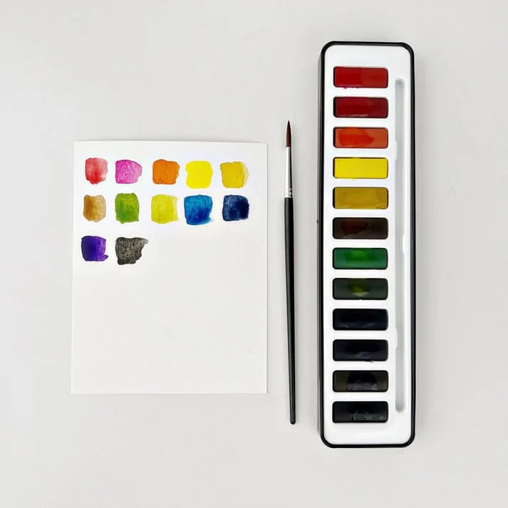 Watercolor Painting Book with Stencils and Paint Set for Beginners Adults Children Creative Hobby Drawing | Sansoti