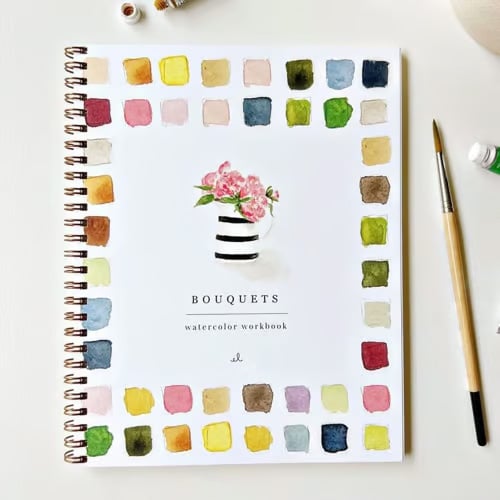 Watercolor Painting Book with Stencils and Paint Set for Beginners Adults Children Creative Hobby Drawing | Sansoti