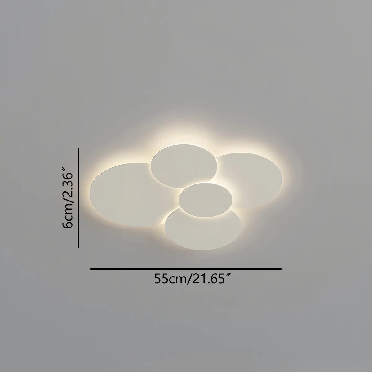 LED Deckenleuchte Verstellbare Scheiben Weiß Dimmbar Wohnzimmer Badezimmer Moderne Designlampe Deckenbeleuchtung mit Fernbedienung | Restfield