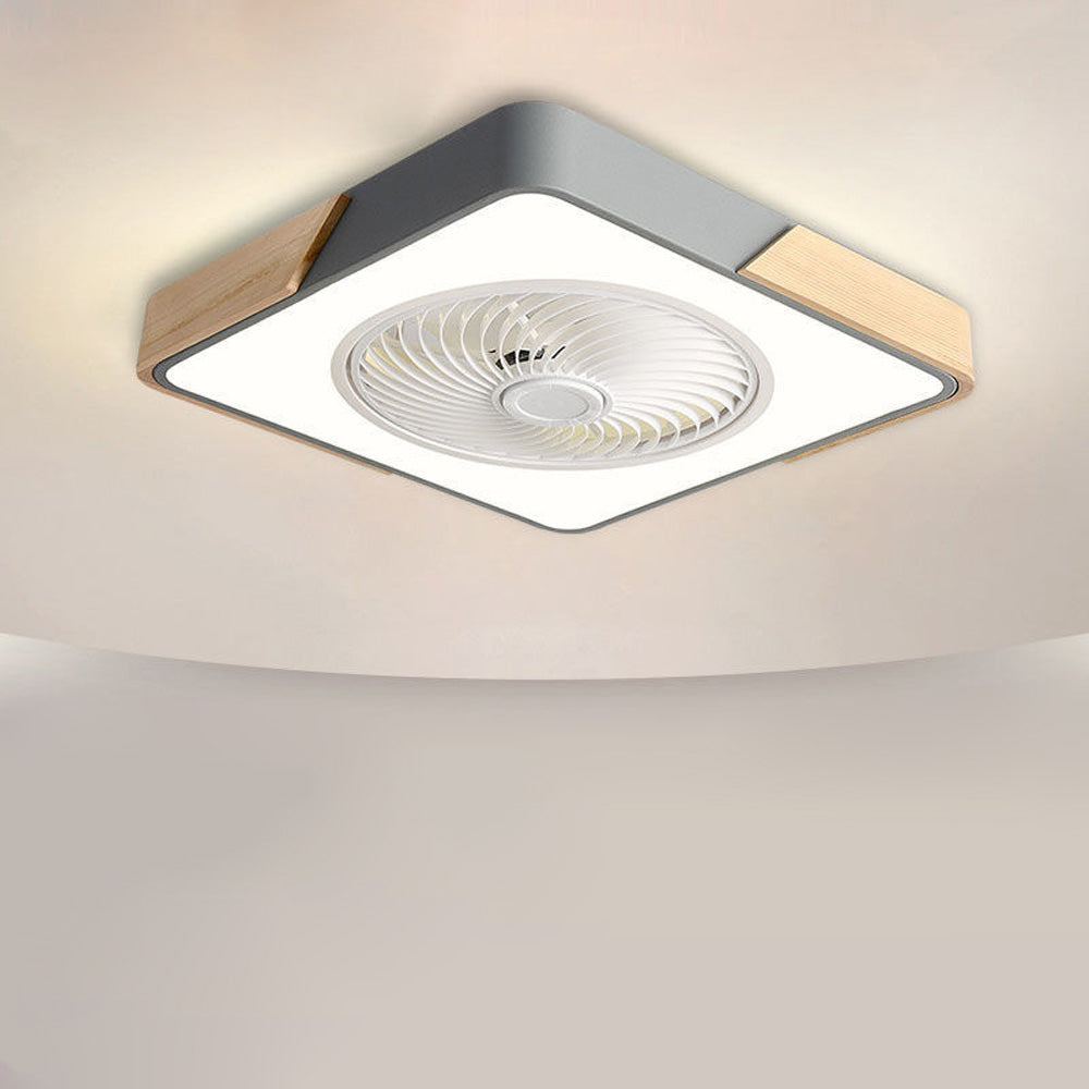 Ventilateur de Plafond Bois LED Dimmable Télécommande 50cm Chambre Salon Salle à Manger | Restfield