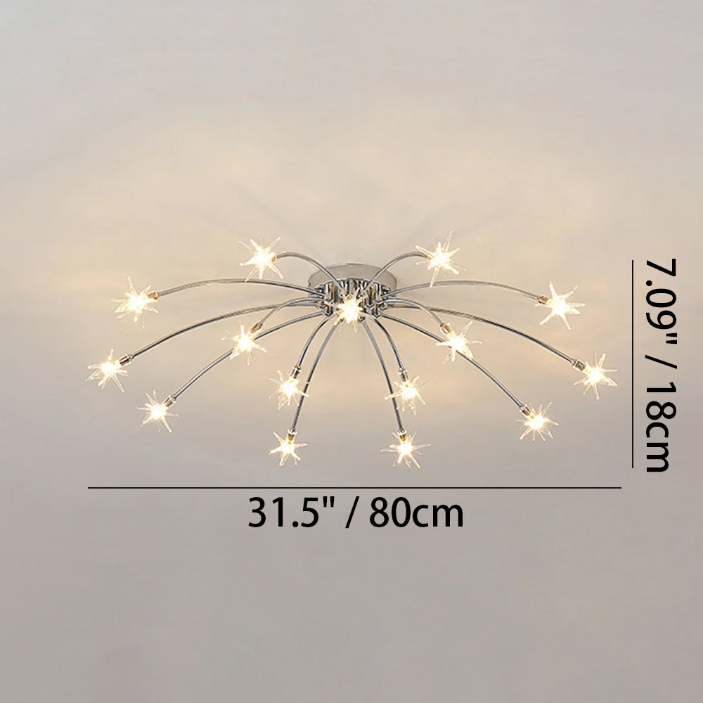 Plafondlamp Metaal Glas Semi Flush Mount LED Modern Woonkamer Eetkamer Slaapkamer | Sansoti