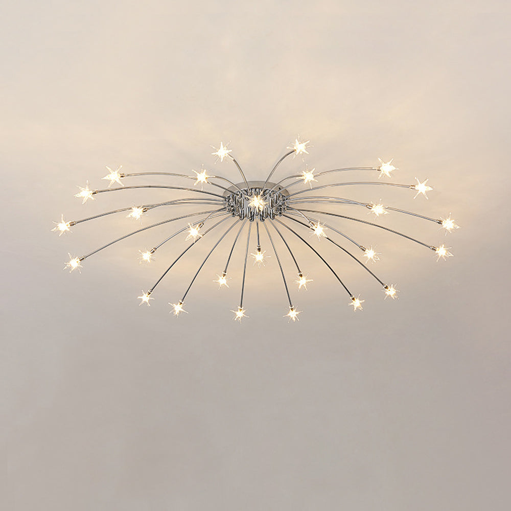Plafondlamp Metaal Glas Semi Flush Mount LED Modern Woonkamer Eetkamer Slaapkamer | Sansoti