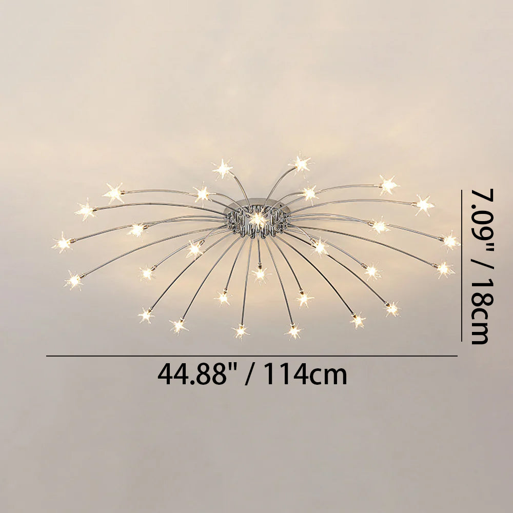 Plafondlamp Metaal Glas Semi Flush Mount LED Modern Woonkamer Eetkamer Slaapkamer | Sansoti
