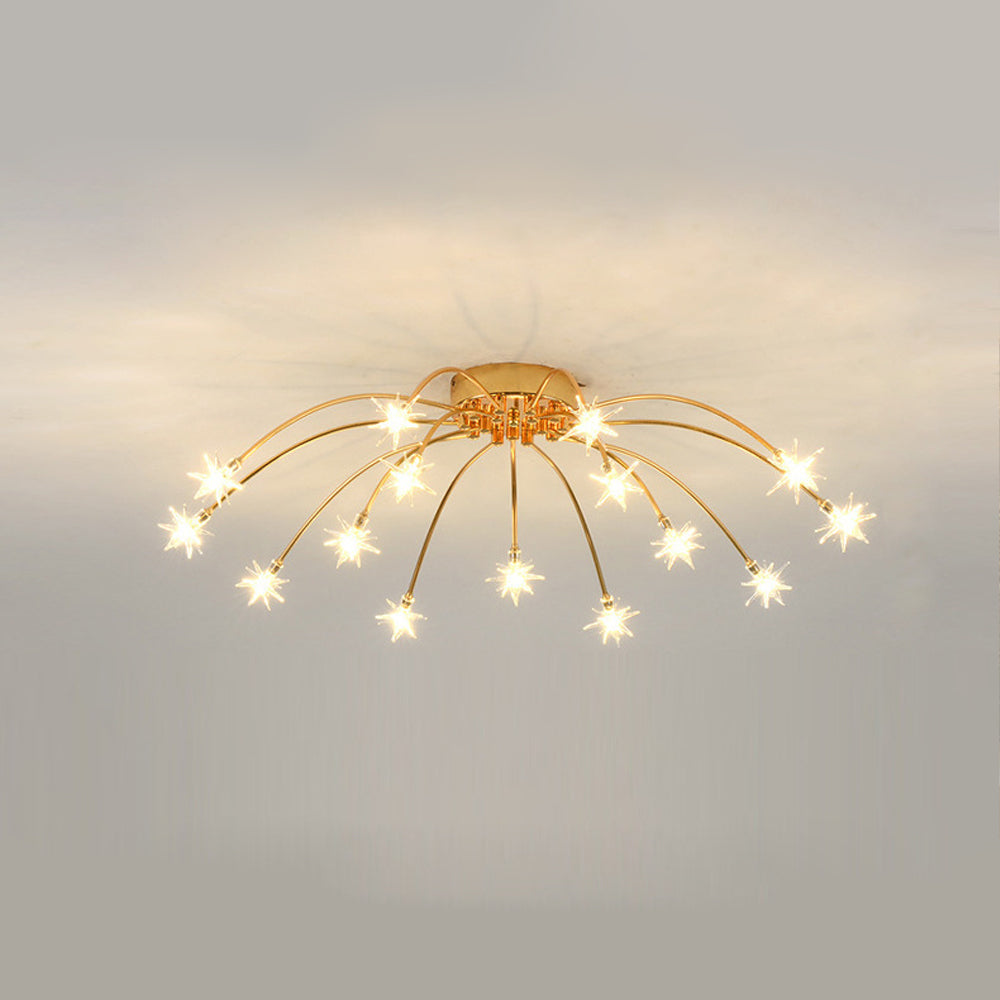 Plafondlamp Metaal Glas Semi Flush Mount LED Modern Woonkamer Eetkamer Slaapkamer | Sansoti