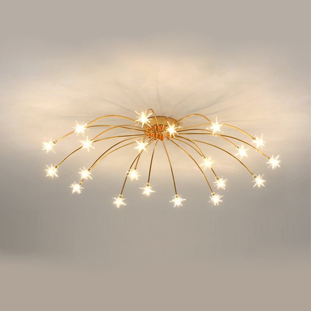 Plafondlamp Metaal Glas Semi Flush Mount LED Modern Woonkamer Eetkamer Slaapkamer | Sansoti