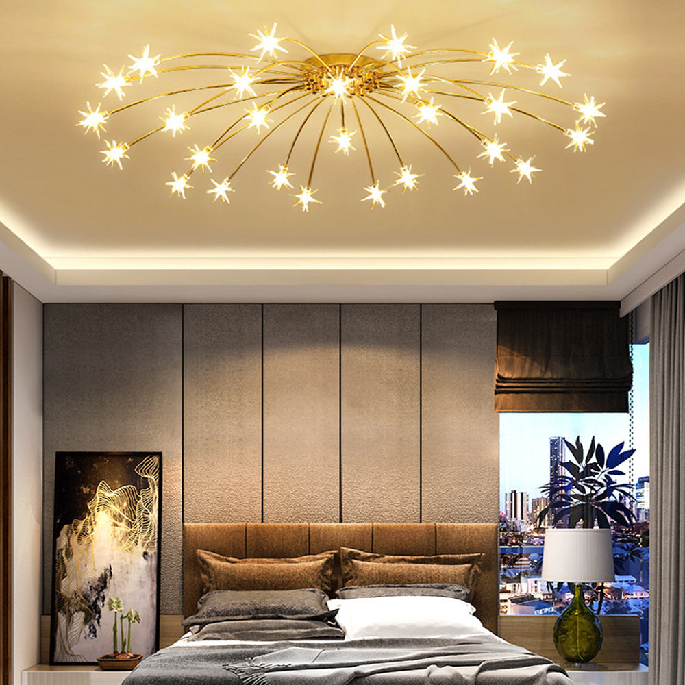 Plafondlamp Metaal Glas Semi Flush Mount LED Modern Woonkamer Eetkamer Slaapkamer | Sansoti