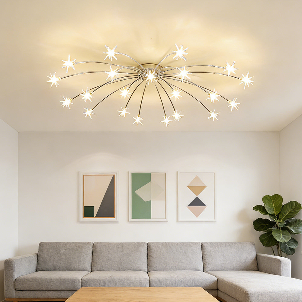 Plafondlamp Metaal Glas Semi Flush Mount LED Modern Woonkamer Eetkamer Slaapkamer | Sansoti