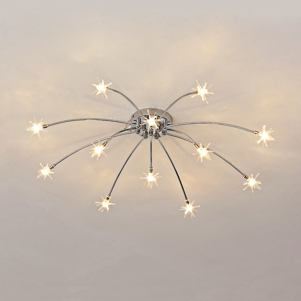 Plafonnier métal verre semi-encastré LED moderne salon salle à manger chambre | Restfield