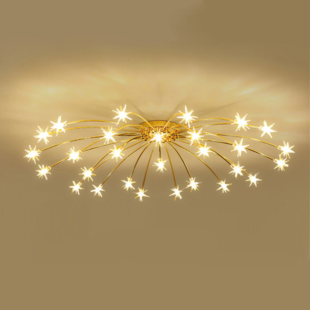 Plafondlamp Metaal Glas Semi Flush Mount LED Modern Woonkamer Eetkamer Slaapkamer | Sansoti
