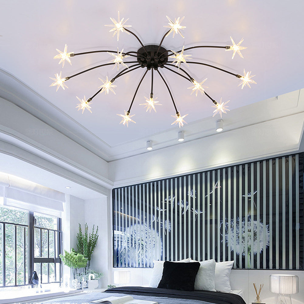 Plafondlamp Metaal Glas Semi Flush Mount LED Modern Woonkamer Eetkamer Slaapkamer | Sansoti